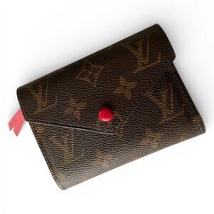 LV Portefeuille Victorine Tri-fold wallet  Monogram Red Inside